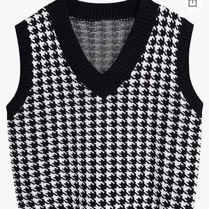 Houndstooth oversized Sweater Vest